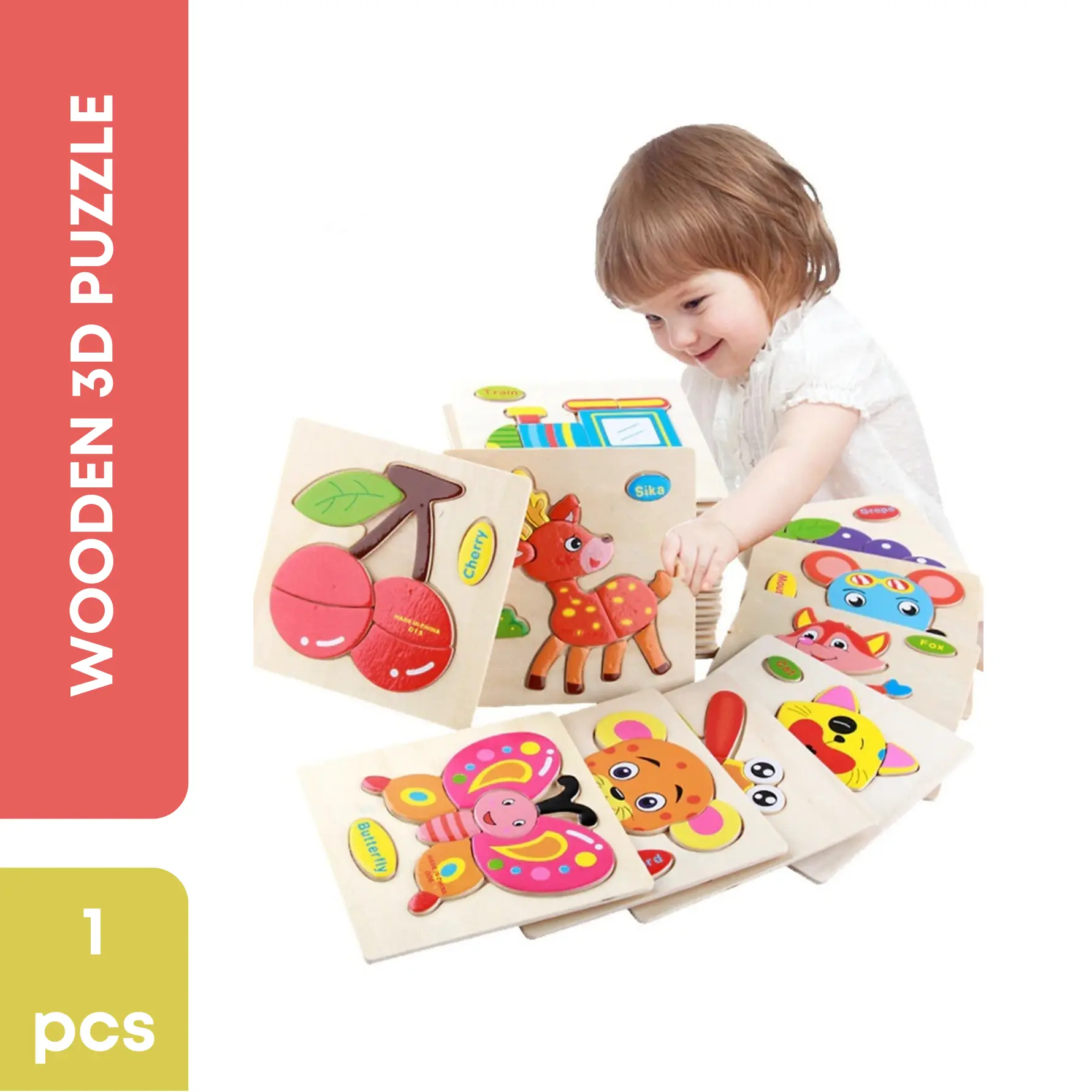 Intelligence Kids Wooden 3D Puzzle Educational Toys, Babys, Mom and baby  Shop